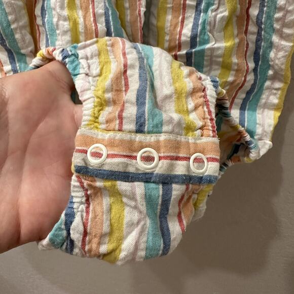 Little Bird by Jools Oliver Seersucker Rainbow Stripe Tank Romper - Picture 5 of 8